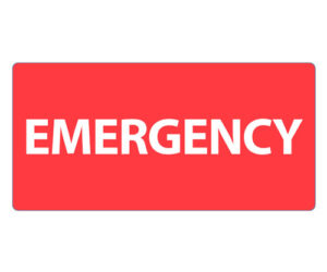 Emergency label (Large) - 50x102mm